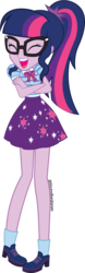 Size: 372x1200 | Tagged: safe, artist:princessfireshiner, sci-twi, twilight sparkle, equestria girls, g4, my little pony equestria girls: better together, overpowered (equestria girls), clothes, crossed arms, eyes closed, female, geode of telekinesis, laughing, open mouth, pigeon toed, simple background, solo, transparent background, vector
