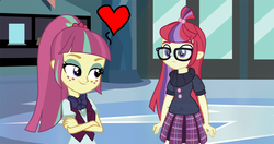 Size: 1200x632 | Tagged: safe, artist:mlpsunsetdash, artist:xebck, edit, editor:ktd1993, moondancer, sour sweet, equestria girls, g4, crack shipping, equestria girls-ified, female, lesbian, shipping, sourdancer