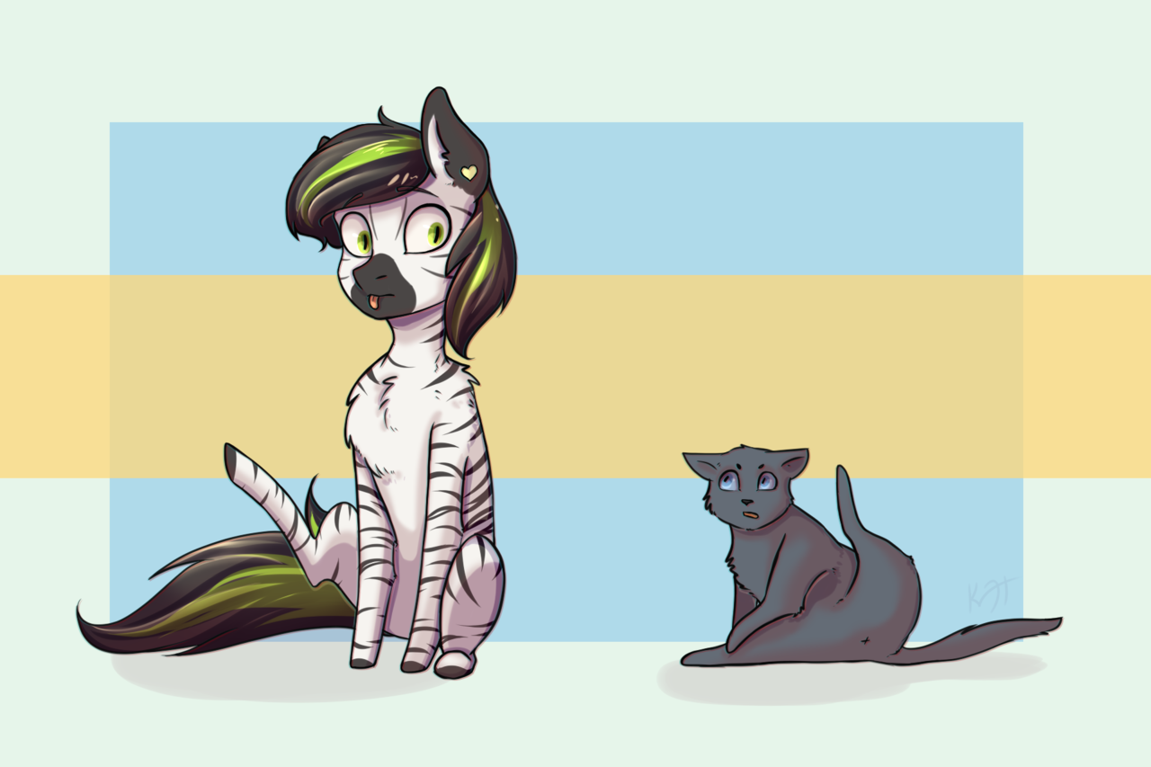 1588133 Safe Artist Shiro Roo Oc Oc Only Oc Greeny The Zeeb Cat Zebra Abstract