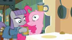 Size: 1920x1080 | Tagged: safe, screencap, maud pie, pinkie pie, g4, maud pie (episode), alcoholism, animated, chugging, cider, female, gif, gulp, party hard