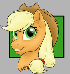 Size: 764x816 | Tagged: safe, artist:mythpony, applejack, earth pony, pony, g4, bust, female, portrait, solo