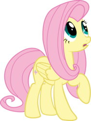 Size: 1024x1364 | Tagged: safe, artist:ponkus, fluttershy, pegasus, pony, g4, confused, female, folded wings, looking up, mare, open mouth, raised hoof, simple background, solo, standing, transparent background, vector