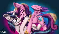 Size: 1280x750 | Tagged: safe, artist:lordofthefeathers, princess cadance, shining armor, g4, female, male, ship:shiningcadance, shipping, straight