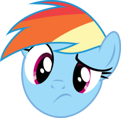 Size: 4009x3909 | Tagged: safe, artist:namelesshero2222, rainbow dash, pony, g4, .svg available, bust, confused, female, high res, portrait, simple background, solo, transparent background, vector