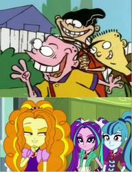 Size: 688x896 | Tagged: safe, edit, adagio dazzle, aria blaze, sonata dusk, equestria girls, g4, my little pony equestria girls: rainbow rocks, a boy and his ed, double d, ed (ed edd n eddy), ed edd n eddy, edd, eddy (ed edd n eddy), the dazzlings, the eds