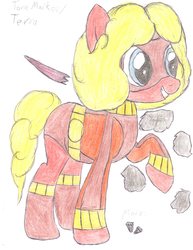 Size: 2550x3300 | Tagged: safe, artist:aridne, pony, dc comics, high res, ponified, solo, teen titans, terra, traditional art