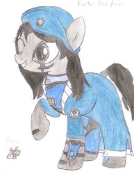 Size: 2550x3300 | Tagged: safe, artist:aridne, pony, ana amari, high res, overwatch, ponified, solo, traditional art