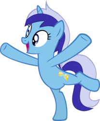 Size: 4721x5708 | Tagged: safe, artist:ironm17, minuette, pony, unicorn, g4, season 6, spice up your life, absurd resolution, bipedal, cute, female, happy, mare, minubetes, simple background, solo, standing, standing on one leg, transparent background, vector