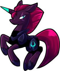 Size: 2955x3543 | Tagged: safe, artist:polyhexian, tempest shadow, pony, unicorn, g4, my little pony: the movie, armor, colored, eye scar, female, high res, horn, mare, prosthetic horn, prosthetics, scar, scar on the wrong side, simple background, storm king's emblem, tempest gets her horn back, transparent background