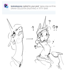 Size: 758x877 | Tagged: safe, artist:alumx, princess celestia, pony, g4, ask, confused, female, long neck, sketch, solo, tumblr