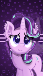 Size: 4320x7680 | Tagged: safe, artist:cloudfire, artist:sol-r, edit, starlight glimmer, pony, unicorn, g4, absurd resolution, bust, cute, ear fluff, female, glimmerbetes, phone wallpaper, portrait, smiling, solo, wallpaper