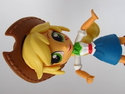 Size: 810x1080 | Tagged: safe, artist:whatthehell!?, applejack, equestria girls, g4, clothes, cowboy hat, denim skirt, doll, equestria girls minis, hat, irl, photo, sideways image, skirt, stetson, toy