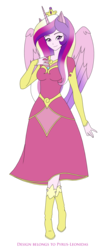 Size: 1312x3124 | Tagged: safe, artist:pyrus-leonidas, princess cadance, human, legends of equestria, g4, boots, clothes, dress, eared humanization, female, horn, horned humanization, humanized, looking at you, shoes, simple background, solo, transparent background, winged humanization, wings