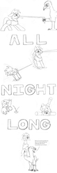 Size: 1378x4200 | Tagged: safe, artist:dsb71013, oc, oc only, oc:night cap, griffon, clothes, comic, crying, fail, monochrome, scared