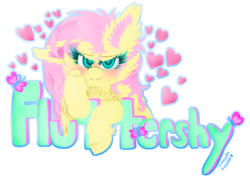 Size: 991x707 | Tagged: safe, artist:vanillaswirl6, fluttershy, butterfly, pegasus, pony, g4, blushing, cheek fluff, chest fluff, colored eyelashes, colored pupils, ear fluff, female, floppy ears, fluffy, folded wings, heart, heart eyes, hoof fluff, lidded eyes, looking at you, mare, name, photoshop, redraw, simple background, solo, squishy cheeks, transparent background, wingding eyes