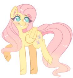 Size: 430x462 | Tagged: safe, artist:6ark, fluttershy, pony, g4, blushing, cute, female, folded wings, heart eyes, shyabetes, simple background, smiling, solo, transparent background, wingding eyes