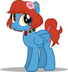 Size: 2826x3000 | Tagged: safe, artist:cyberapple456, oc, oc only, oc:sureibu, pegasus, pony, choker, female, flower, flower in hair, high res, makeup, mare, solo