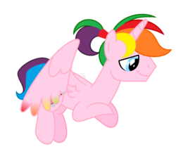 Size: 949x841 | Tagged: safe, artist:lalalover4everyt, oc, oc only, oc:rainbow splat, alicorn, pony, male, rule 63, simple background, solo, stallion, transparent background