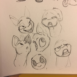 Size: 1280x1280 | Tagged: safe, artist:greyscaleart, pony, expressions, traditional art