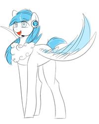 Size: 567x709 | Tagged: safe, artist:npone, oc, oc only, pegasus, pony, chest fluff, female, headphones, headset, mare, pegasus oc, ponified, simple background, skype, solo, white background