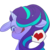 Size: 1400x1400 | Tagged: safe, artist:kaikoinu, edit, starlight glimmer, pony, unicorn, g4, blushing, bust, female, floppy ears, heart, licking, licking lips, pictogram, portrait, simple background, smiling, solo, speech bubble, tongue out, transparent background