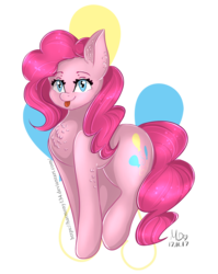 Size: 2792x3500 | Tagged: safe, artist:harmony134, pinkie pie, earth pony, pony, g4, chest fluff, female, high res, simple background, solo, tongue out, transparent background