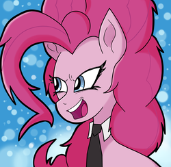 Size: 1950x1900 | Tagged: safe, artist:warriorg04, pinkie pie, earth pony, pony, g4, bust, female, necktie, portrait, solo