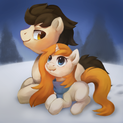 Size: 900x900 | Tagged: safe, artist:cuppae, oc, oc only, earth pony, pony, unicorn, clothes, scarf
