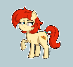 Size: 880x808 | Tagged: safe, artist:ashidaii, oc, oc only, oc:sierra, earth pony, pony, female, mare, simple background, solo, tail band