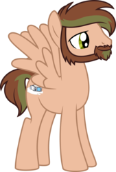 Size: 636x939 | Tagged: safe, artist:gingerscribbs, oc, oc only, oc:gingerscribbs, pegasus, pony, 2018 community collab, derpibooru community collaboration, beard, facial hair, inkscape, mod pony, ponyscape, simple background, solo, transparent background, vector