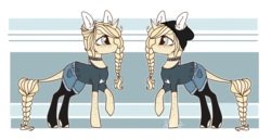 Size: 1603x829 | Tagged: safe, artist:holoriot, oc, oc only, pony, unicorn, beanie, body freckles, clothes, female, freckles, hat, leonine tail, mare, shirt, shorts, socks, solo