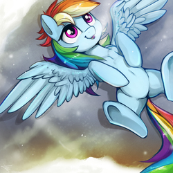 Size: 2000x2000 | Tagged: safe, artist:fidzfox, rainbow dash, pegasus, pony, g4, belly, cute, dashabetes, featureless crotch, female, high res, ice, on back, open mouth, smiling, solo, spread wings, sweet dreams fuel, wings