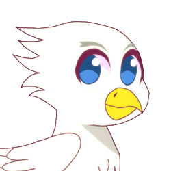 Size: 250x250 | Tagged: safe, artist:omegaozone, oc, oc only, oc:der, griffon, animated, bust, cute, frame by frame, gif, griffon oc, simple background, transparent background