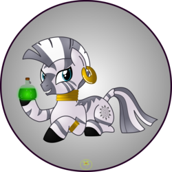 Size: 5000x5000 | Tagged: safe, artist:lakword, zecora, zebra, g4, absurd resolution, female, happy, holding, lying down, mare, potion, simple background, smiling, solo, transparent background
