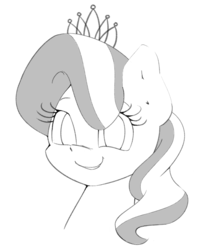 Size: 813x1013 | Tagged: safe, artist:lyrabop, diamond tiara, earth pony, pony, g4, black and white, female, grayscale, monochrome, simple background, solo