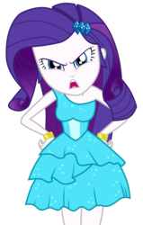 Size: 2136x3359 | Tagged: safe, artist:poniacz-internetuff, rarity, a photo booth story, eqg summertime shorts, equestria girls, g4, angry, clothes, dress, fall formal outfits, female, hand on hip, high res, legs together, open mouth, simple background, solo, transparent background, unamused, vector