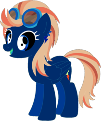 Size: 1024x1220 | Tagged: safe, artist:ra1nb0wk1tty, indigo zap, pony, g4, equestria girls ponified, female, goggles, inverted colors, ponified, simple background, solo, transparent background