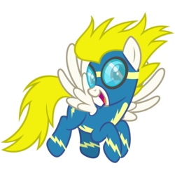 Size: 3000x3000 | Tagged: safe, artist:cheezedoodle96, surprise, pegasus, pony, .svg available, clothes, female, flying, goggles, looking at you, mare, simple background, solo, svg, transparent background, uniform, vector, wonderbolts, wonderbolts uniform