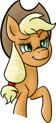 Size: 600x1299 | Tagged: safe, artist:my-little-poni, applejack, earth pony, pony, g4, cowboy hat, female, hat, mare, simple background, smiling, stetson