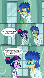 Size: 1600x2796 | Tagged: safe, artist:ro994, flash sentry, sci-twi, twilight sparkle, a queen of clubs, equestria girls, equestria girls series, g4, comic, discussion in the comments, female, geode of telekinesis, magical geodes, male