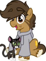 Size: 909x1200 | Tagged: safe, artist:binkyt11, derpibooru exclusive, oc, oc only, oc:binky, cat, earth pony, pony, 2018 community collab, derpibooru community collaboration, .svg available, clothes, cute, female, freckles, hoodie, inkscape, looking at you, mare, ocbetes, pet, simple background, svg, transparent background, unshorn fetlocks, vector