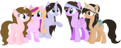 Size: 1024x408 | Tagged: safe, artist:cindystarlight, oc, oc only, earth pony, pegasus, pony, unicorn, colored wings, female, mare, multicolored wings, simple background, transparent background