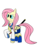 Size: 1500x1908 | Tagged: safe, fluttershy, g4, clothes, female, katana, shorts, simple background, solo, sword, transparent background, uniform, weapon