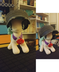 Size: 3416x4160 | Tagged: safe, artist:tjpones, coco pommel, earth pony, pony, g4, female, hat, irl, mare, photo, plushie, solo