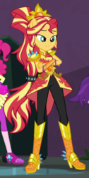 Size: 330x653 | Tagged: safe, screencap, sunset shimmer, equestria girls, g4, my little pony equestria girls: better together, super squad goals, boots, cropped, crystal guardian, high heel boots, ponied up, shoes