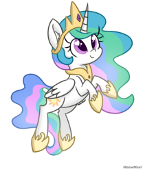 Size: 5000x6000 | Tagged: safe, artist:meowmavi, princess celestia, pony, g4, absurd resolution, crown, cute, cutelestia, female, heart eyes, horseshoes, jewelry, mare, rearing, regalia, simple background, smiling, solo, white background, wingding eyes