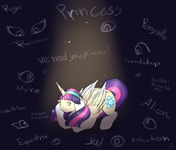 Size: 2000x1700 | Tagged: dead source, safe, artist:mah521, oc, oc only, oc:owl light, alicorn, pony, atom, eye, female, mare, offspring, parent:sunburst, parent:twilight sparkle, parents:twiburst, pressure, solo