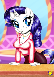 Size: 4136x5916 | Tagged: safe, artist:ziemospendric, rarity, unicorn, anthro, g4, absurd resolution, breasts, carousel boutique, cleavage, clothes, cute, female, mare, raribetes, solo
