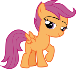 Size: 2191x1989 | Tagged: safe, artist:frownfactory, scootaloo, pegasus, pony, crusaders of the lost mark, g4, .svg available, bedroom eyes, blank flank, female, filly, simple background, solo, svg, transparent background, vector, wings