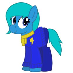 Size: 1200x1200 | Tagged: safe, artist:toyminator900, oc, oc only, oc:nina dasher, earth pony, pony, 2018 community collab, derpibooru community collaboration, clothes, pants, scarf, simple background, solo, sweater, transparent background